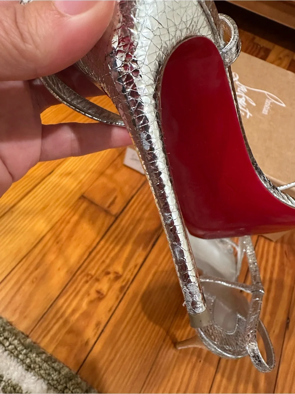 Christian Louboutin Silver Rosalie 100 mm